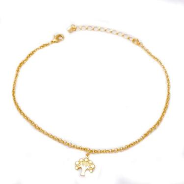 Imagem de Tornozeleira Árvore da Vida Folheada em Ouro 18K SoftJoias 