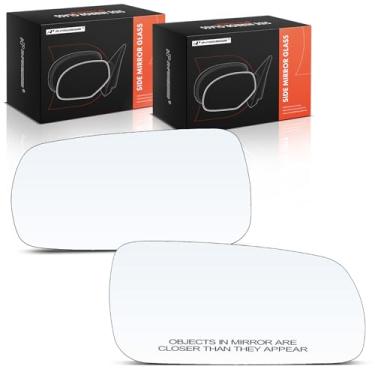 Imagem de A-Premium Vidro espelhado não aquecido do lado do motorista e do passageiro de 2 peças com placa de suporte compatível com Volkswagen Golf 1999-2006, GTI 2006-2007 - Espelho retrovisor lateral externo