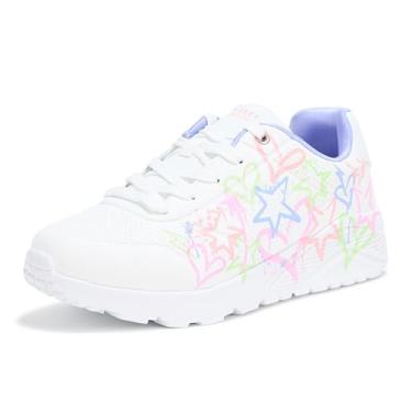 Imagem de Skechers Tênis feminino Uno Lite-My Drip, Branco/Multi, 11.5 Little Kid