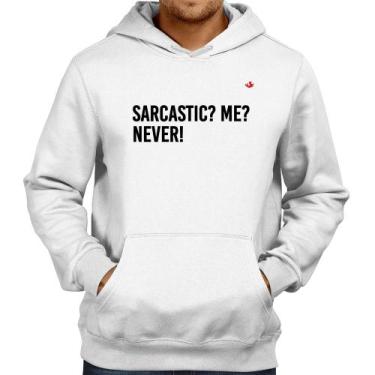Imagem de Moletom Sarcastic Me Never! - Foca na Moda, Branco, G
