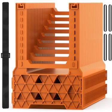 Imagem de WELLUCK Suporte de mangueira de esgoto RV 6 m, suporte de esgoto Blaze Orange RV com design de altura ajustável, faixa de borracha segura e alça de transporte, configuração rápida e colapso para