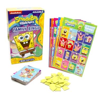 Imagem de AQUARIUS Jogo de Bingo Bob Esponja Calça Quadrada – Jogo Divertido de Festa em Família para Crianças, Adolescentes e Adultos – Presente de Noite de Jogo de Família – Oficialmente licenciado por Bob Esponja Calça Quadrada – A partir de 8 anos
