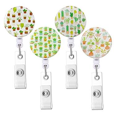 Imagem de Bobina retrátil para crachá, porta-crachá Knocent para enfermeiras com clipe de jacaré, porta-cartões de identificação para enfermeiros (pacote com 4)