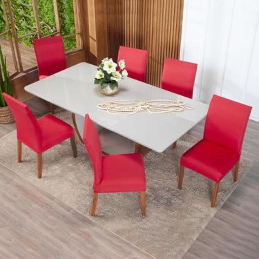 Imagem de Kit Capa Para Cadeiras 6 Unidades Malha Gel - Lenharo Enxovais, VERMEL