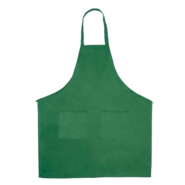 Imagem de Avental de comprimento total profissional aprovado pelo chef com dois bolsos frontais | Alça ajustável e resistente à água para chefes de cozinha | 86 cm L x 76 cm P, unissex, verde caçador, mistura