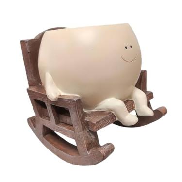 Imagem de Cadeira de Balanço Suculento Resina de Plantador Pátio Vaso de Flores Decorativo para Jardim