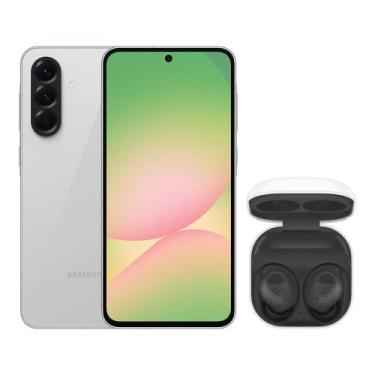 Imagem de A56 5G (256GB) - Cinza + Galaxy Buds FE - Grafite - Samsung, Cinza