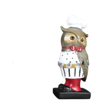 Imagem de IEUDNS Estátua de Owl Escultura de animais fofa decoração de design retrô para pássaros para pássaros Lover Living Room Bookshelf, S