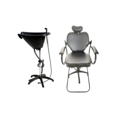 Imagem de Kit Salão Lavatório Portátil + Cadeira Henvifer salão