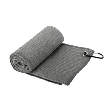 Imagem de YIJU Toalha de golfe Toalha de golfe Bom absorvente Waffle Pattern Golf Ball Cleaner Toot, Cinza