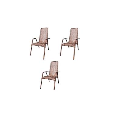 Imagem de Kit c/ 3 Cadeiras De Junco(Alta) – jm Metalúrgica