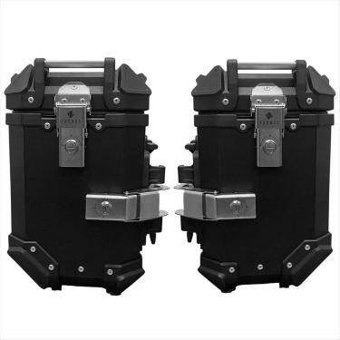 Imagem de Baú de Moto Lateral Tronos 36L-T-X em Alumínio (PAR) - 36 Litros - Forro em Couro Sintético - Preto
