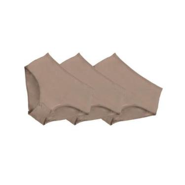 Imagem de Kit com 3 Calças Clássica DeMillus 57850/57851, Bege rosado, M