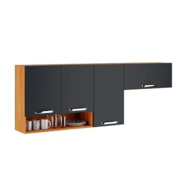 Imagem de Armario Aereo para Cozinha Vegas em MDP com Nicho 4 Portas Itatiaia, C