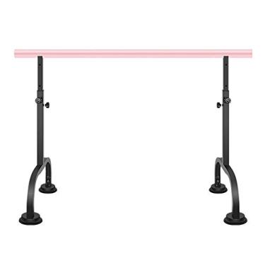 Imagem de Barra de balé, bastão independente portátil, barra de alongamento de dança para ginásio em casa, barra de dança ajustável em altura com ventosa antiderrapante (rosa 3,5 m)