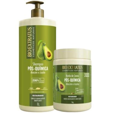 Imagem de KIT 1 Shampoo 1 Banho de Creme Pós Quimica 1 L Bio Extratus - BIOEXTRA