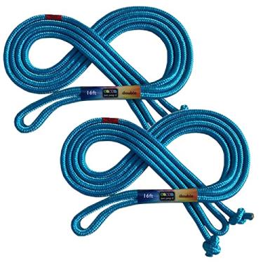 Imagem de Just Jump It Pacote com 2 cordas de pular de 4,6 m - cordas de salto longas para holandês duplo - cordas de salto ao ar livre para crianças e adultos brincarem jogos e exercícios em família -