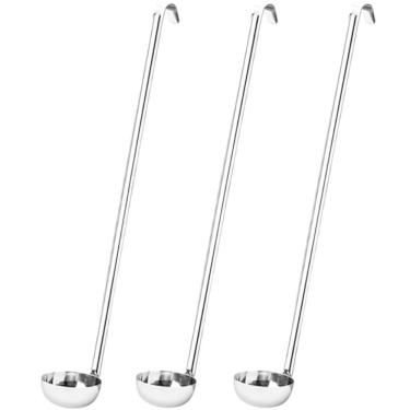 Imagem de Kit 3 Conchas de Aço Inox para Cozinha Industrial Restaurantes Feijão Molhos Sopa Grande Brinox