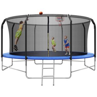 Imagem de Cama Elastica Capacidade até 350 kg com Cesta de Basquete, JINSVICO, Azul