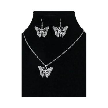 Imagem de Conjunto de Brincos e Colar com Pingente de Metal - Estilo Étnico, 231