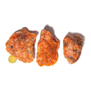 Imagem de 05 Calcita Laranja Bruto Esoterismo 100 a 150g 5 a 9cm TipoA - Cristai