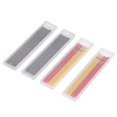 Imagem de 24pcs Carpinteiro Reabasteça, Grafite, Cera Vermelha, Cera Amarela, Impermeável, Ponta Fina, Comprimento Longo, Metal, Plástico, Vidro, Madeira, Papel, 2,8 Mm, 24pcs, para