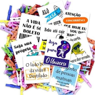 Imagem de Kit 50 Tags para Drinks e Pregadores Coloridos - Nicolados