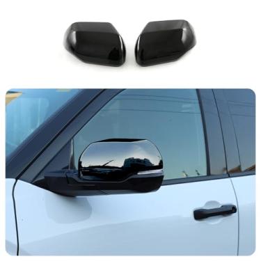 Imagem de KELEIMAI Acessórios de carro aptos para Toyota Tundra/Sequoia 2025 2024 2023 2022 Exterior Porta do Carro Lado Retrovisor Capa Guarnição com seta (Preto Brilhante) 2 peças ABS