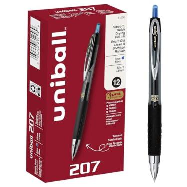 Imagem de uni-ball 61256 Signo Gel 207 Roller Ball Caneta de gel retrátil tinta azul micro dúzia fina