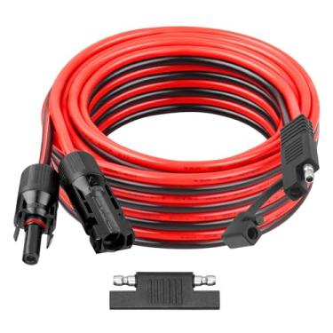 Imagem de Cabo de extensão SAE 20FT 10AWG conector SAE conector SAE carregador de bateria painel solar cabo de extensão com adaptador reverso de polaridade SAE para motor de pesca automotiva, trator RV