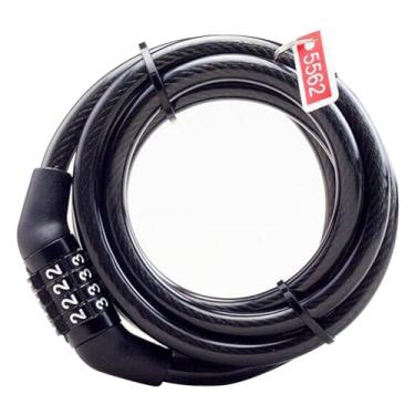 Imagem de Cabo de trava de bicicleta High Segurança Combinação de 4 dígitos Combinação enrolada Anti -roubo Manganês Chain de aço para bicicleta de montanha e scooter