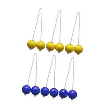 Imagem de UGPLM 6 peças bolas de escada jogando bolas (2 cores) para crianças adultos grama de jardim de golfe jogando substituições de bola, Amarelo E Azul