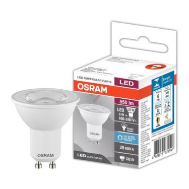 Imagem de Lampada Led Dicroica Par16 Ho 6W 525Lm 36 Bivolt Gu10 Osram, 127/220V,