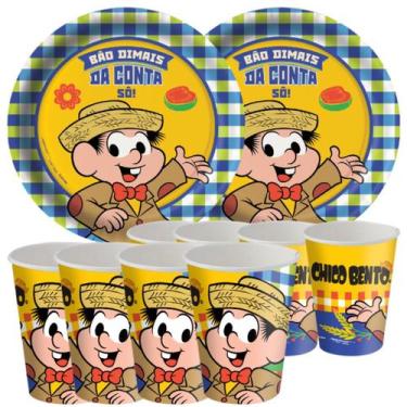 Imagem de Kit Festa Pratos e Copos para Festa Junina Chico Bento Aniversário Com