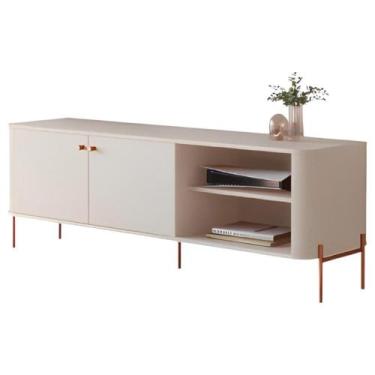 Imagem de Rack Para Sala TV Até 58 Polegadas Moderno 2 Portas - Casa H, Off Whit