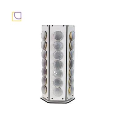 Imagem de Suporte Giratório Torre Porta Capsulas Nespresso Organizador Café MDF 