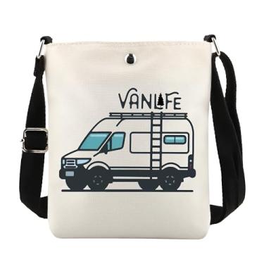 Imagem de POFULL Van life Bolsa Corssbody Presente para viajantes Amantes da Natureza Presente Amantes Van Enthusiast Gift, Bolsa Vanlife Corss