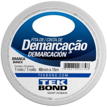 Imagem de Fita para Demarcação de Solo PVC Branco 48MM X 15M - Tekbond