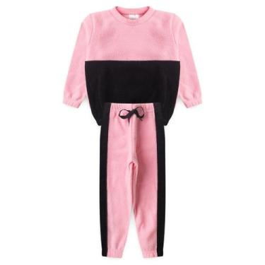 Imagem de Conjunto Infantil Feminino Inverno 1 a 3 Anos  Casaco Boucle Peluciado