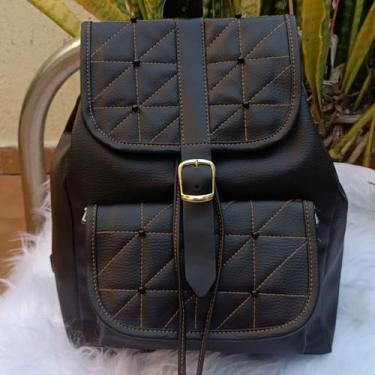 Imagem de Mochila Feminina de Couro Para Notebook - oem, Preto