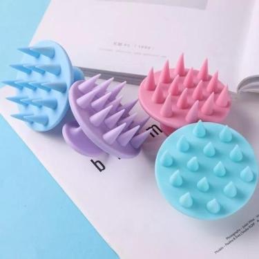 Imagem de KIT 3 Escova De Lavar Cabelo de Silicone Auxilia O Crescimento Diminui