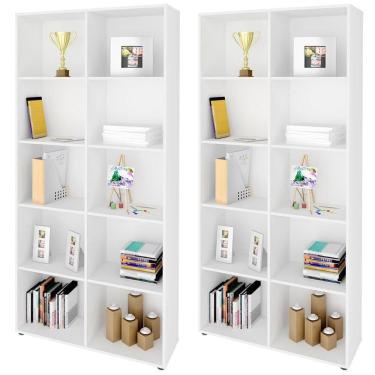 Imagem de Kit 02 Estantes Multiuso 10 Nichos Clean A02 187X90 Branco