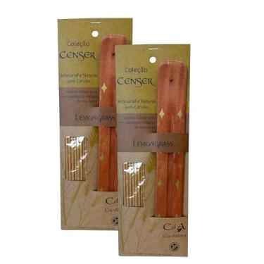 Imagem de Kit com 2 Incensos Naturais e Artesanais Vareta Ouro Censer Lemongrass