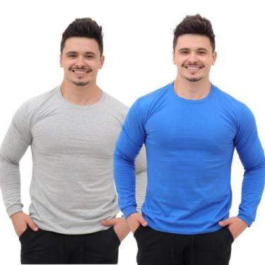 Imagem de kit 2 Camisetas Manga Longa Algodão meia estação segunda pele - Techma