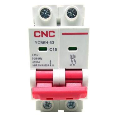 Imagem de Disjuntor Modelo Ycb6H-63 Bipolar Curva C 10A Cnc