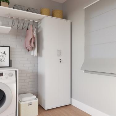 Imagem de Armário Organizador Multiuso Kiev 2 Portas Com Chave Branco