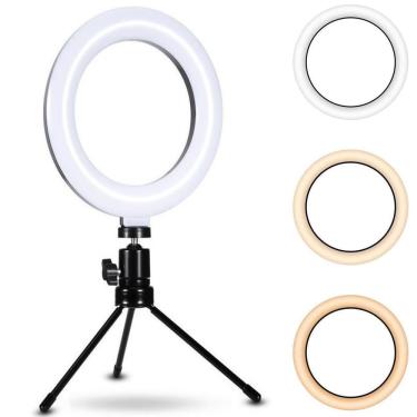 Imagem de Kit Iluminador Luz Led Ring Light Youtuber 6 16Cm + Tripé