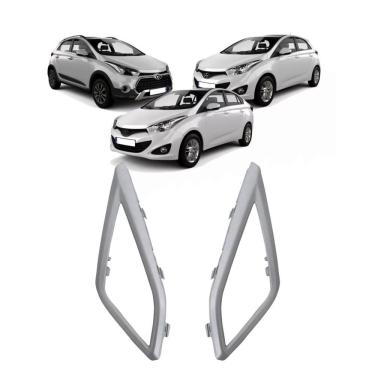 Imagem de Par Moldura Aro Difusor De Ar Central Hyundai Hb20 Prata