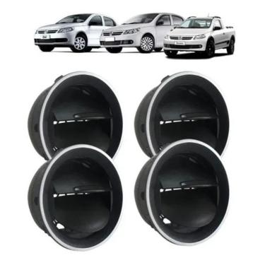 Imagem de Difusor De Ar Gol G4 G5 G6 Voyage Saveiro Aro Prata - Ap1281 (4Un)