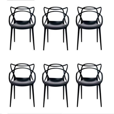 Imagem de Kit 6 Cadeiras Allegra Jantar Cozinha Escrivaninha Preta !!